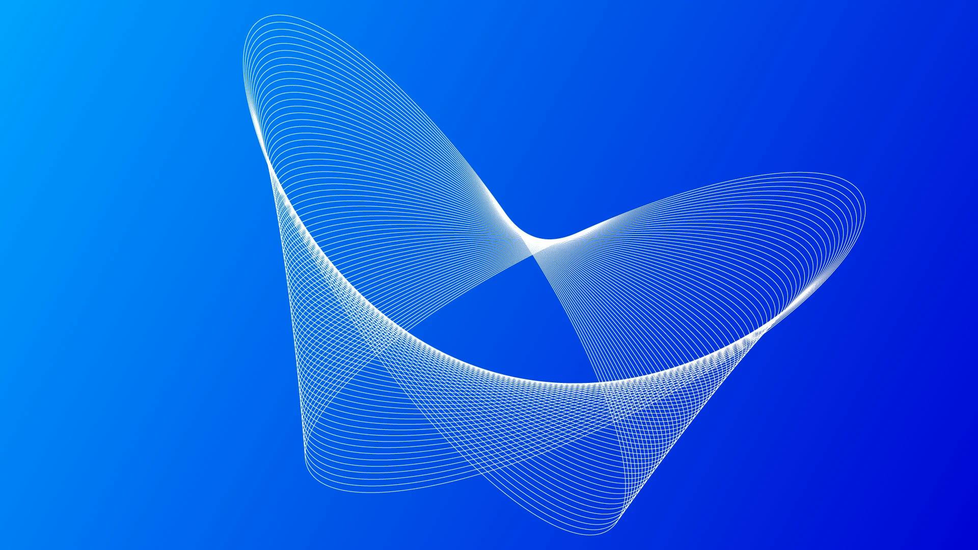 Gradient Blue Background with Abstract Waves of Lines