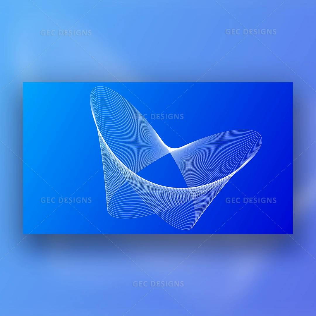 Gradient Blue Background with Abstract Waves of Lines