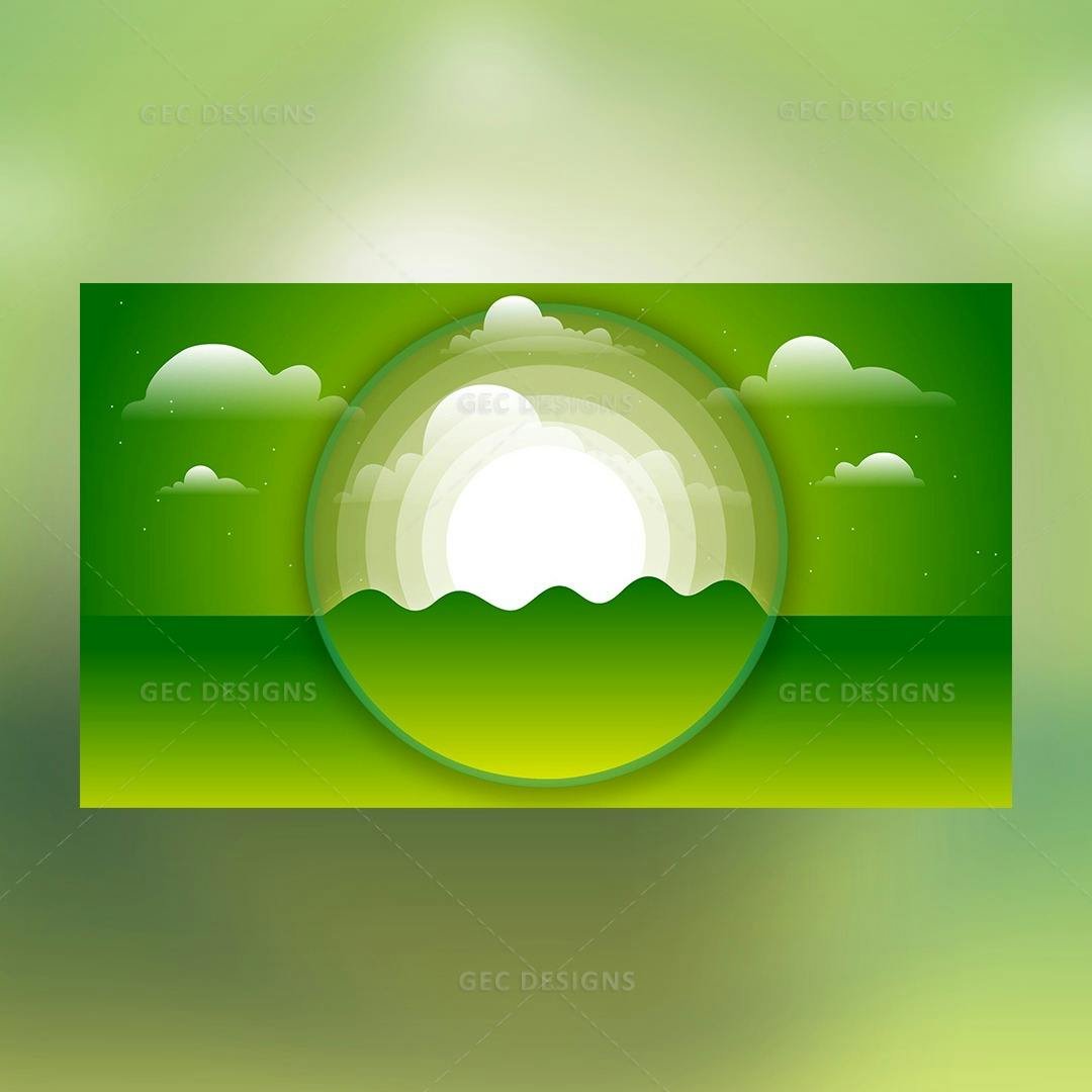 Green planet background template