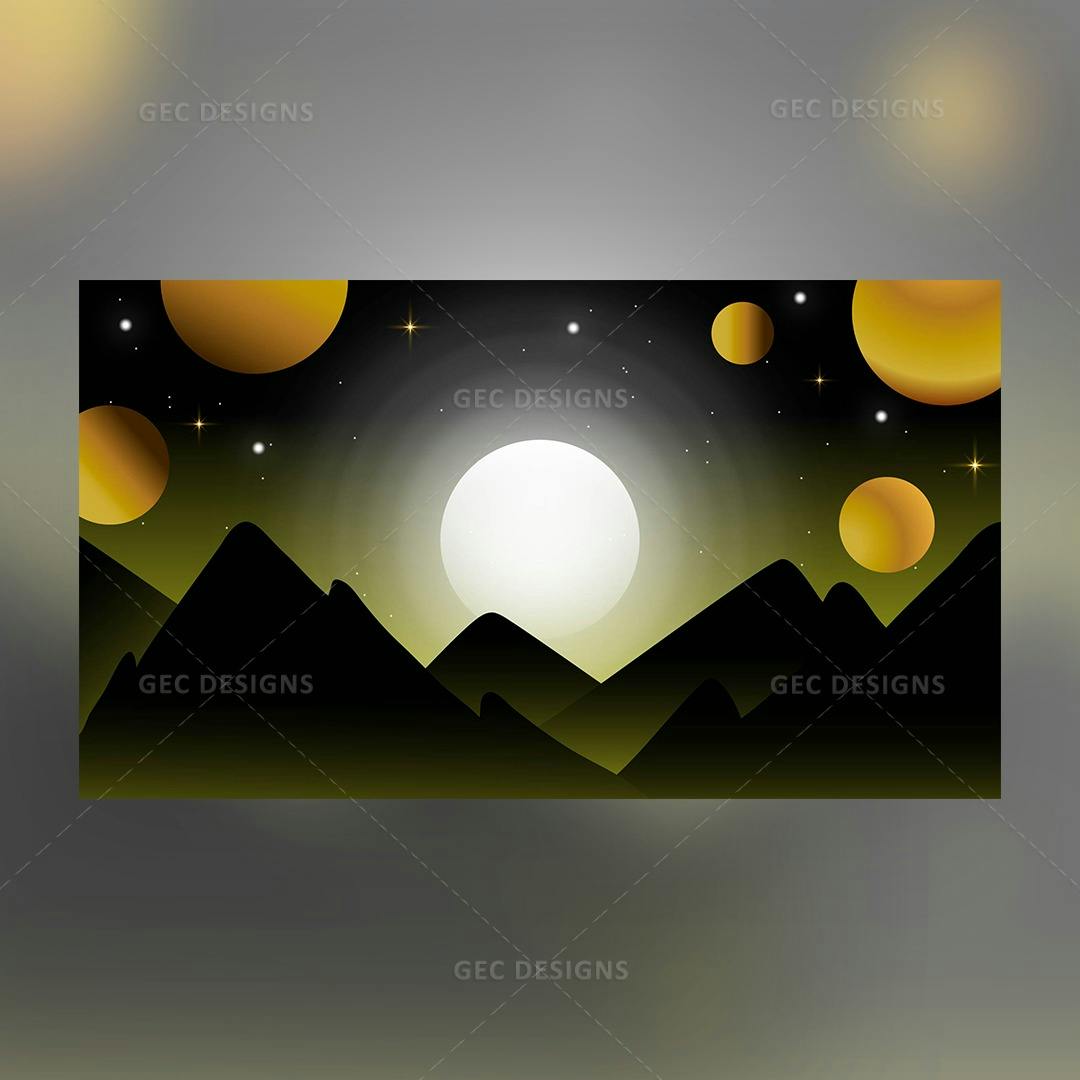 Night sky with mountains background template