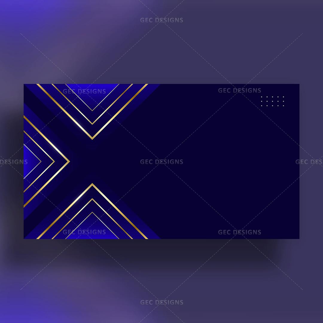 Royal blue background design with golden triangle stripes