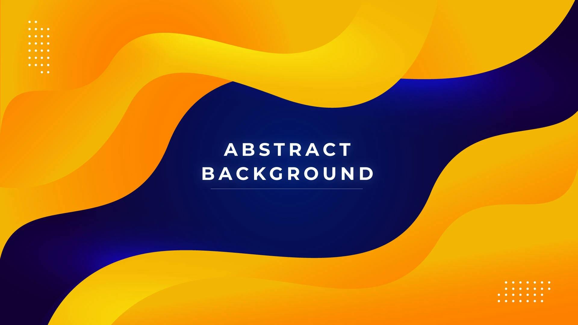 Royal Blue with Glowing Yellow Abstract Background Template