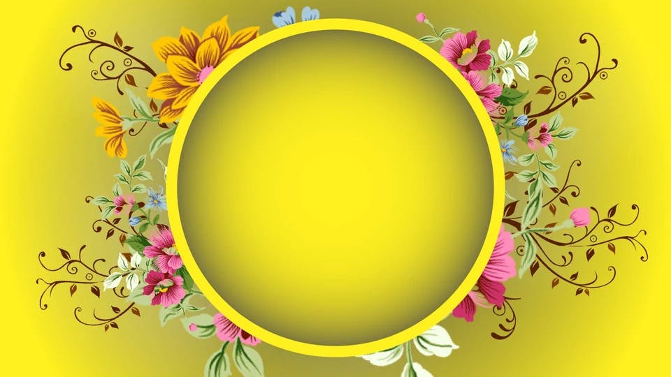 Yellow floral background template