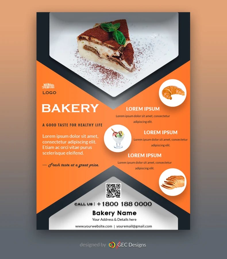 Bakery and Cupcake shop Flyer Template