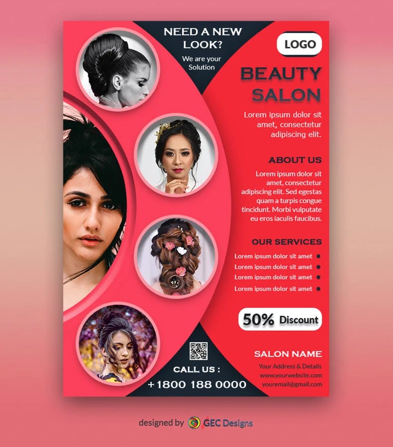 Beauty Salon free Flyer Template