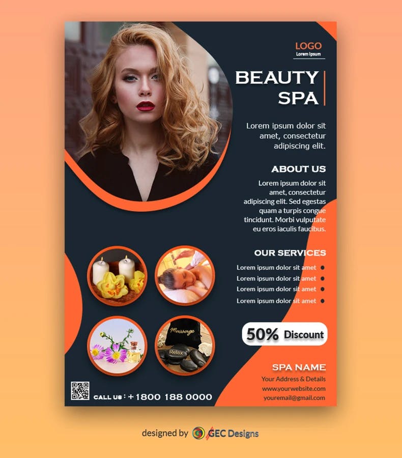 Beauty Spa promotional Flyer Template