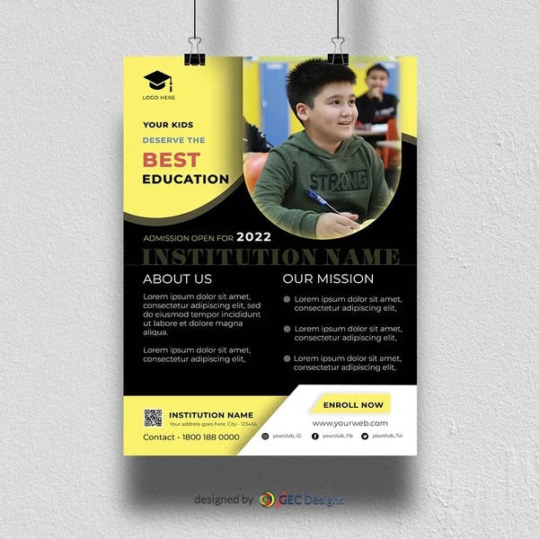 Best education creative school flyer design