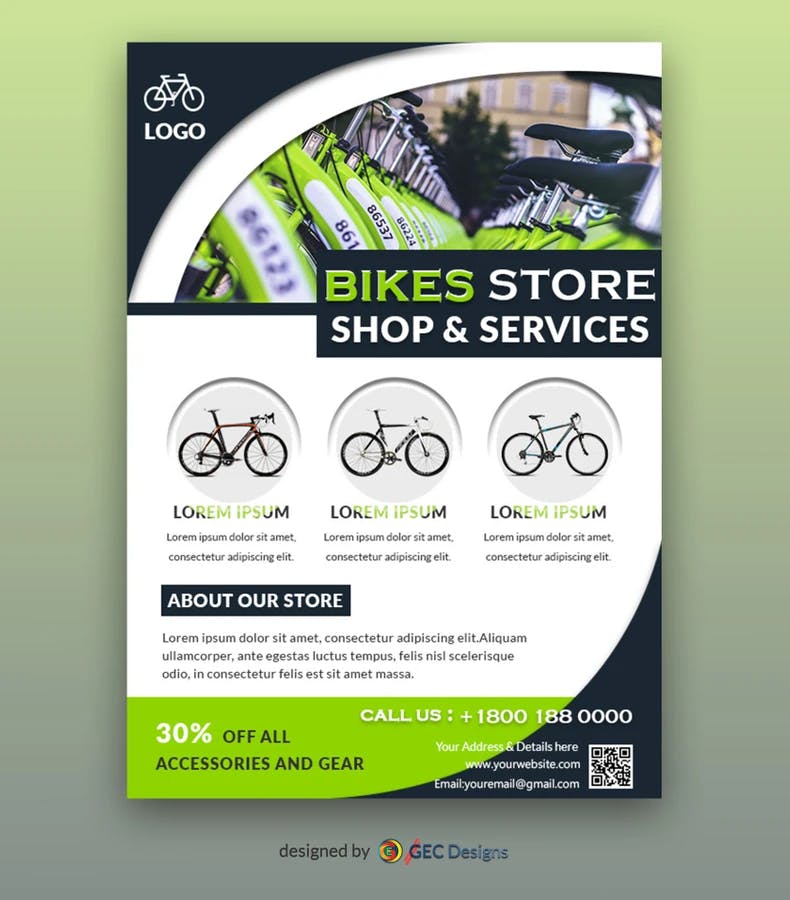 Bike stores and services Flyer Template