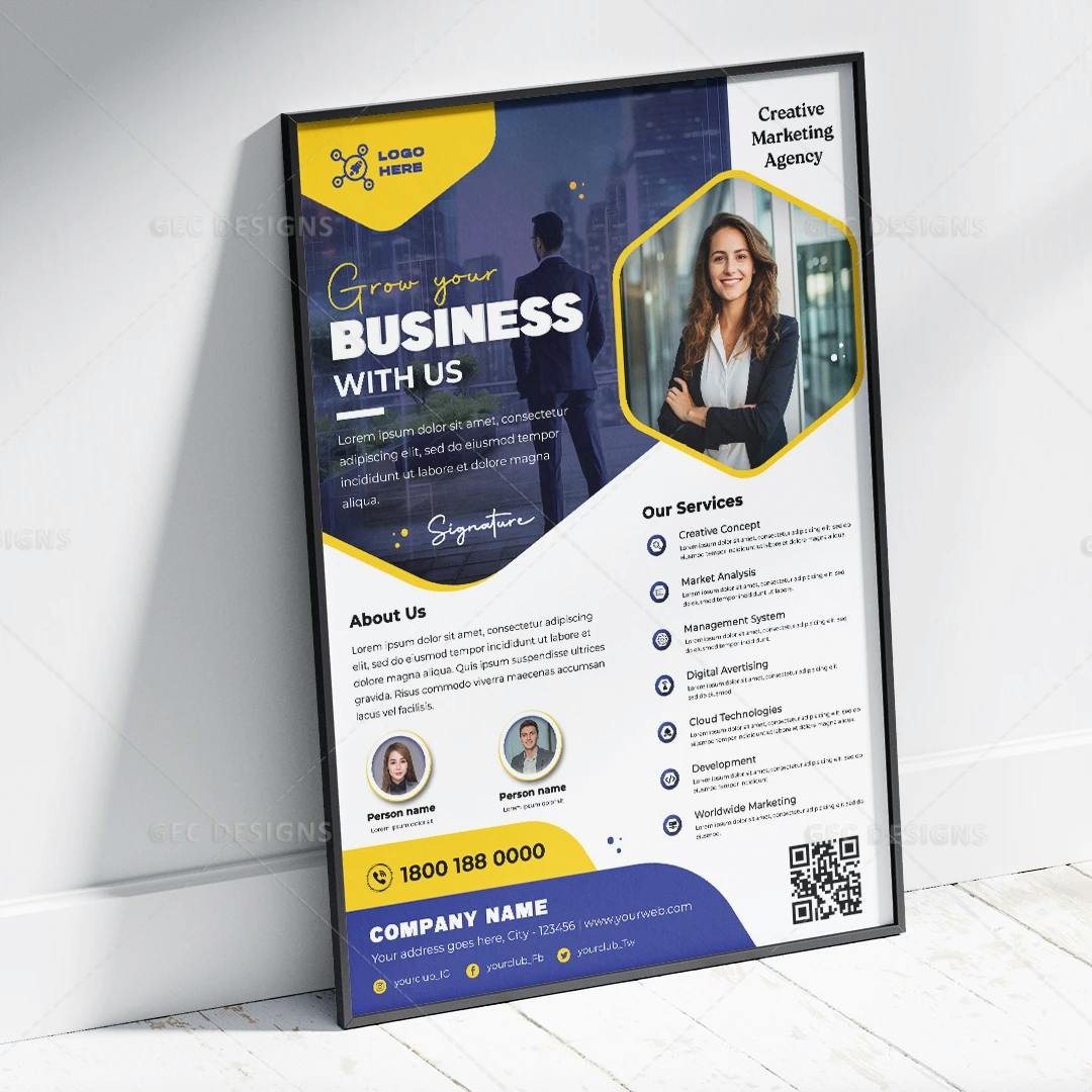 Business solutions creative editable marketing flyer template