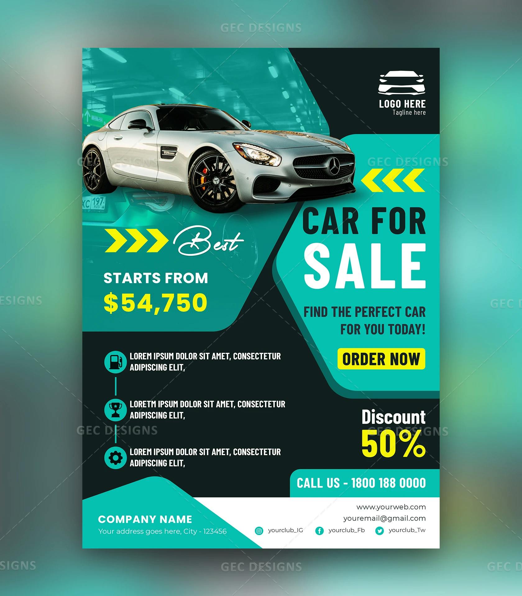 Car and Automotive Dealer flyer design