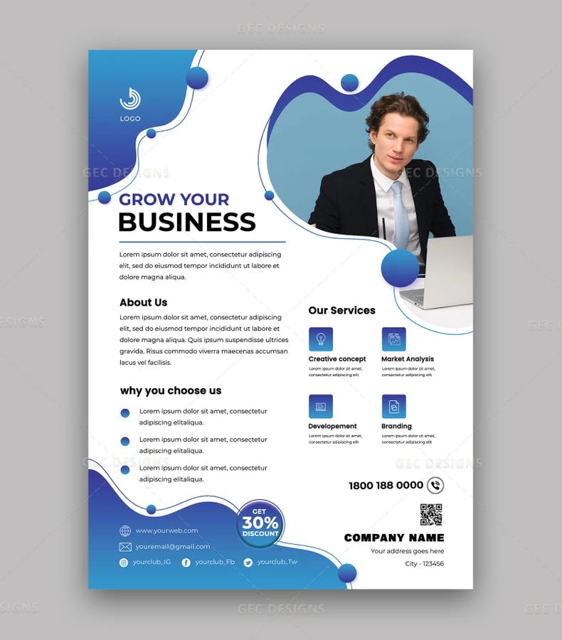 Corporate business services flyer PSD template