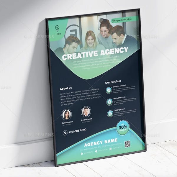 Creative agency business services flyer template