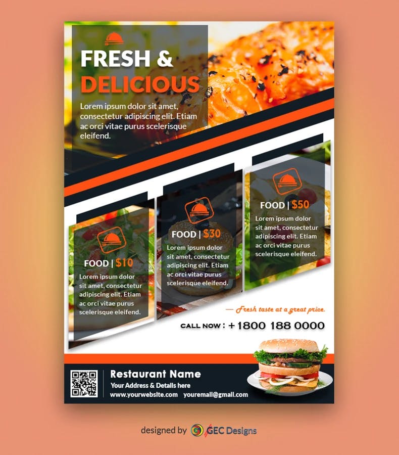 Delicious Food Restaurant Flyer Template
