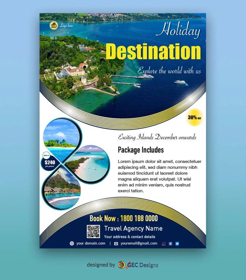 Destination Holiday Makers business flyer template