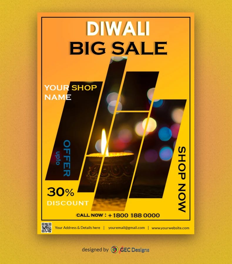 Diwali Festival Sale Poster Flyer Template