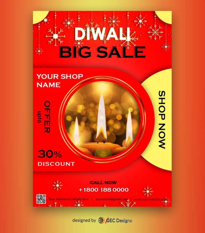 Diwali festival special sales Flyer Template