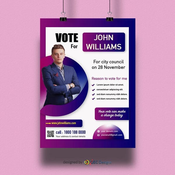 Election campaign creative political flyer template