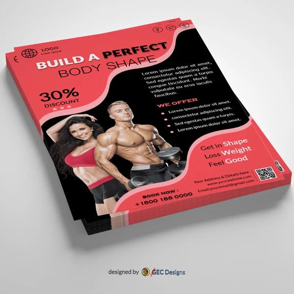 Fitness center Promotional Flyer Template