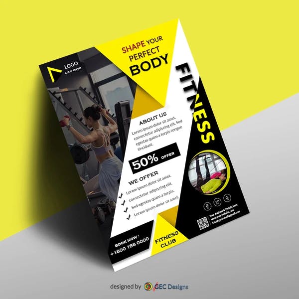Free Gym advertisement Flyer Template