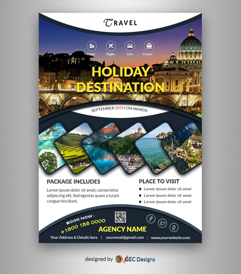 Holiday Destinations Travel Flyer Template