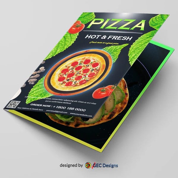 Hot and Fresh Pizza restaurant Flyer Template