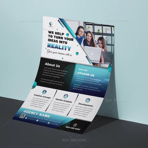 Idea into Reality creative business flyer template
