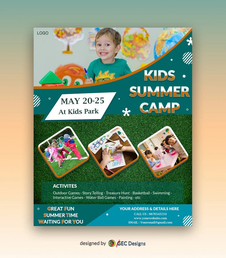 Great Fun Kids Summer Camp Flyer Template