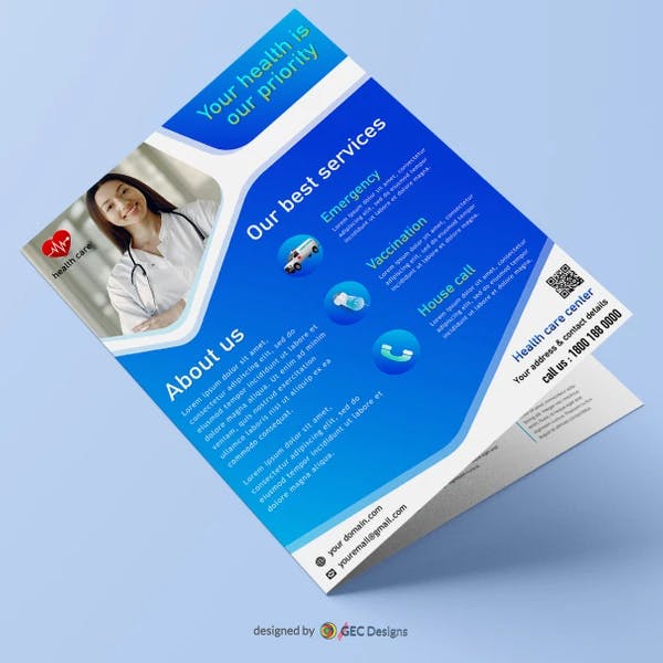 Medical healthcare center promotion flyer template