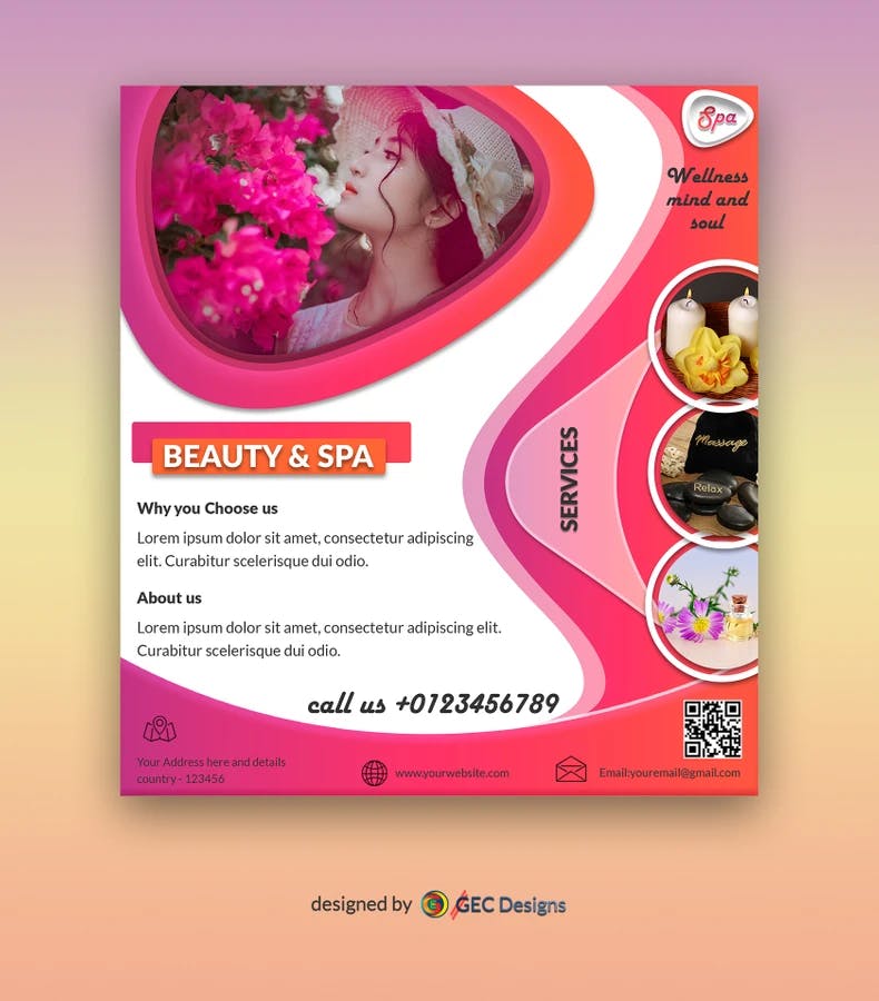 Modern Beauty & Spa Flyer Template