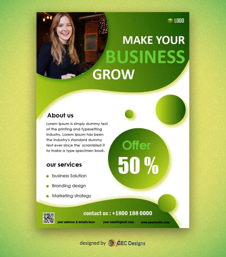 Olive business flyer template