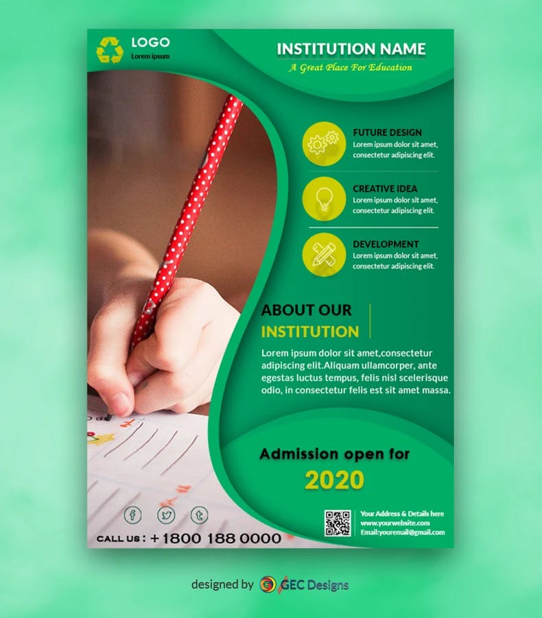 School admission open ads Flyer Template