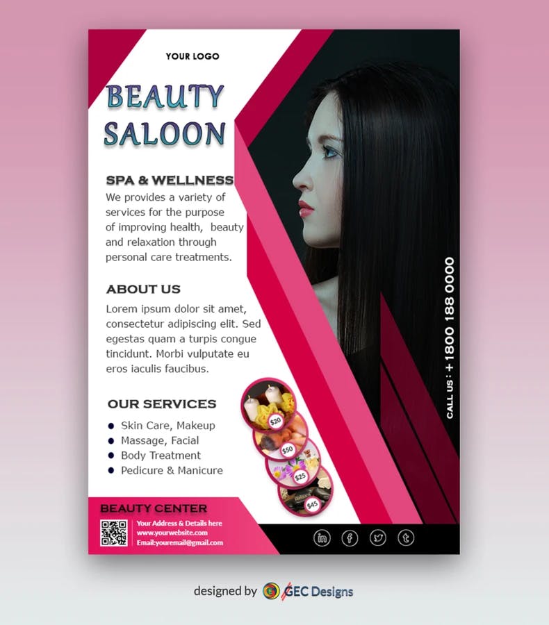Spa and Beauty Studio Flyer Template
