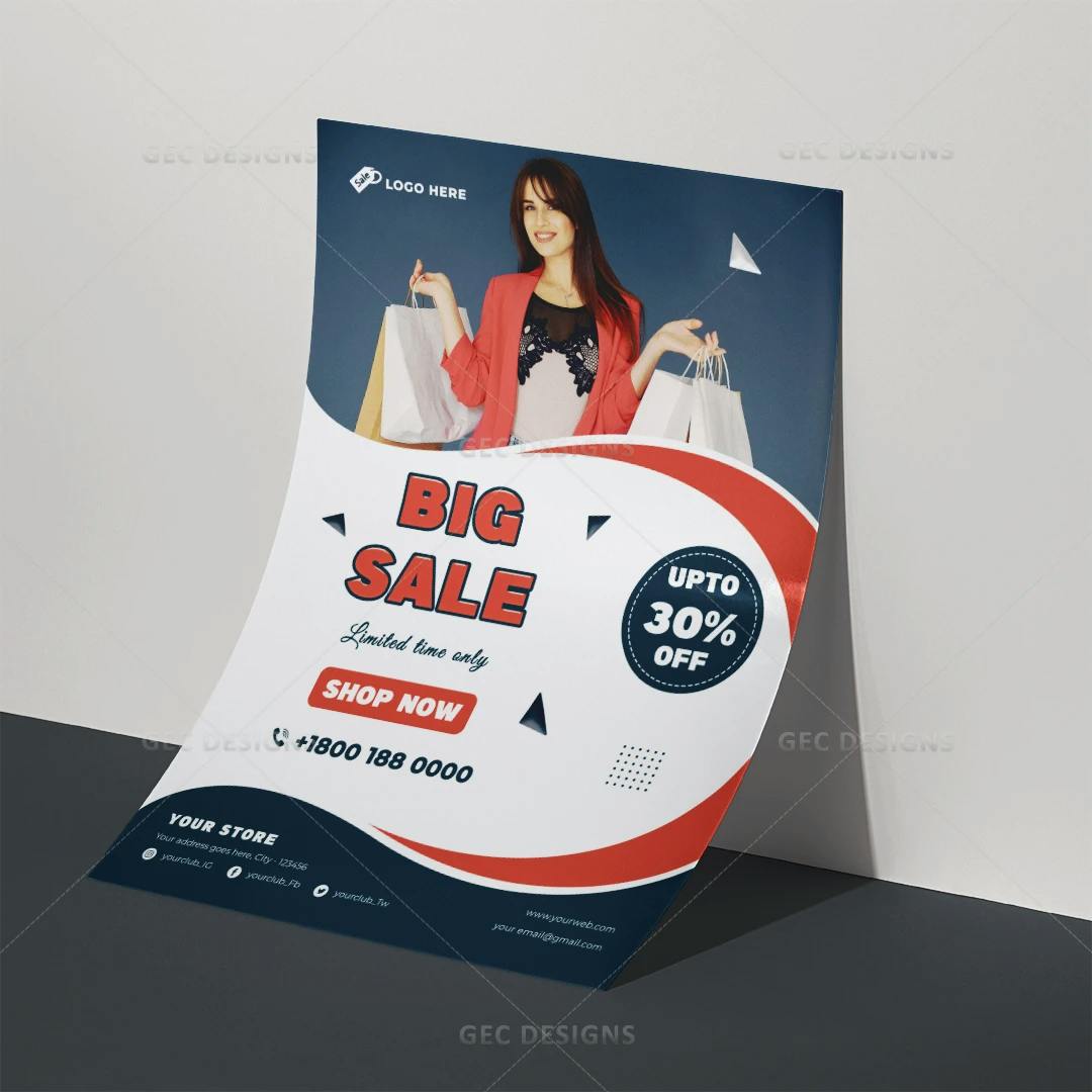 Summer Discount Sale | Flyer Template for Limited-Time offer Promotions