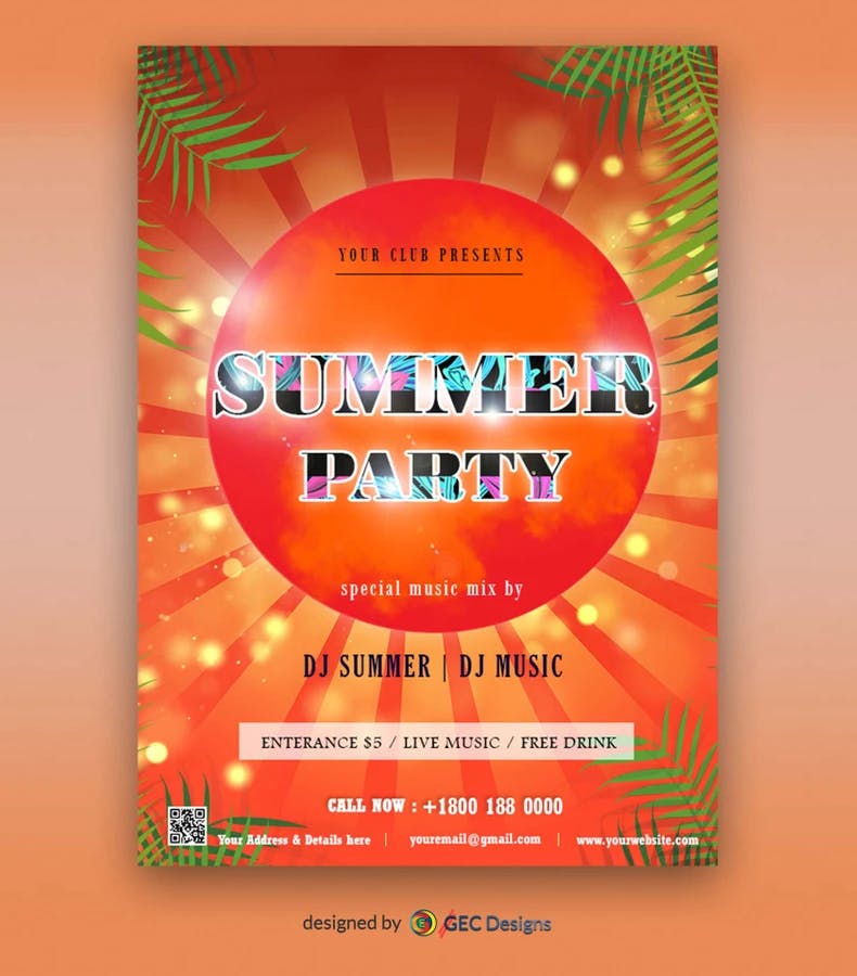 Summer Nightclub party flyer design