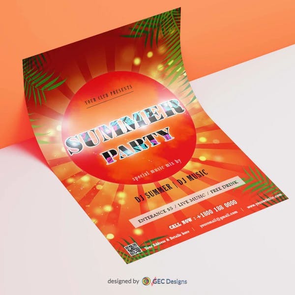 Summer Nightclub party flyer design