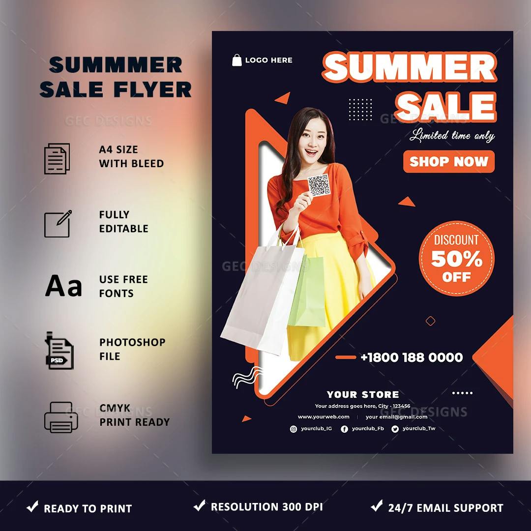 Summer Sale Bonanza | Flyer Template for Exclusive Promotions