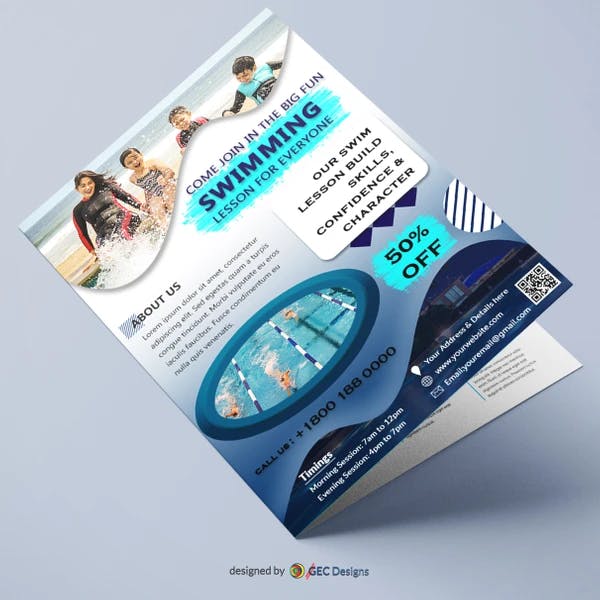 Swimming Lessons Flyer Template