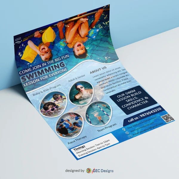 Swimming Pool Club flyer Template