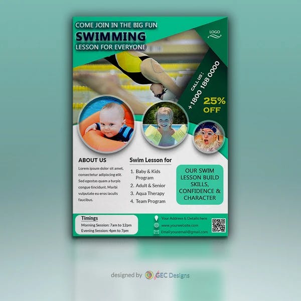 Swimming pool promotion Flyer Template