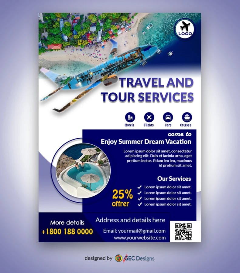 Travel and Tour agency flyer Template