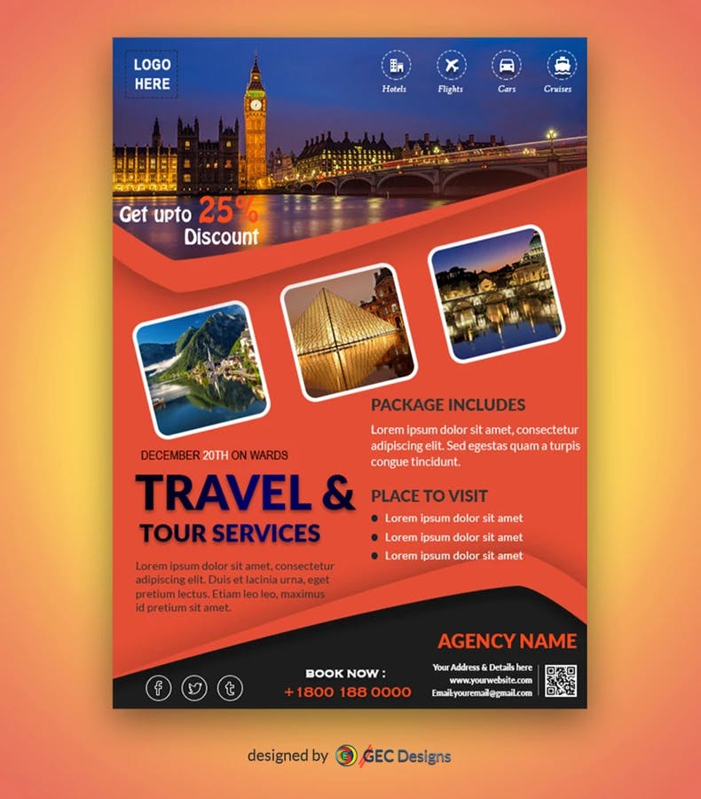 Travel and Tour Services agency Flyer Template