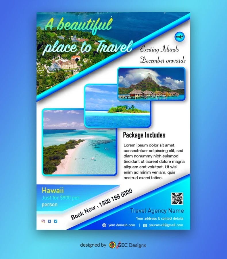 Travel and tour agency promotion poster template