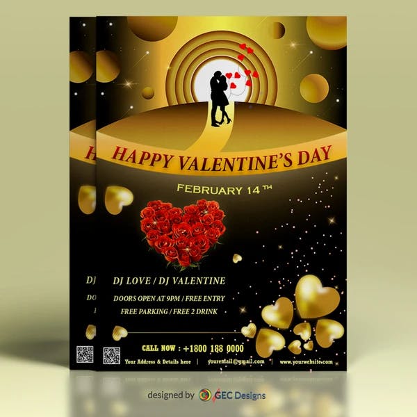 Valentines day special party flyer template