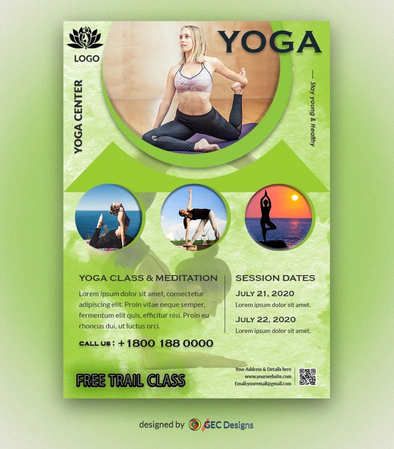 Yoga center promotion Flyer Template