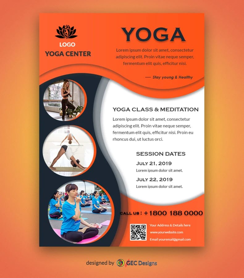 Yoga Classes and Meditation Flyer Template