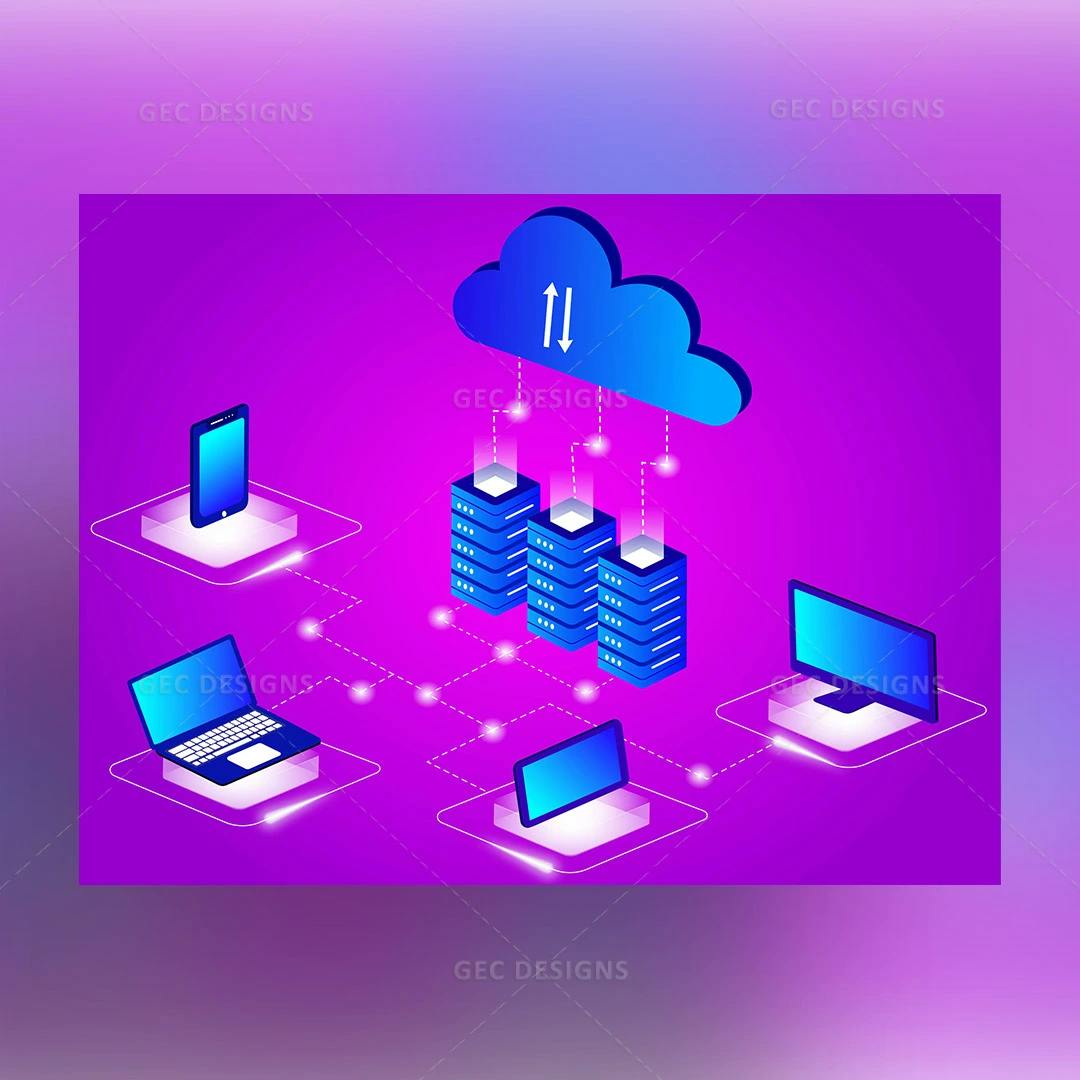 Cloud computing technology vector illustration #001