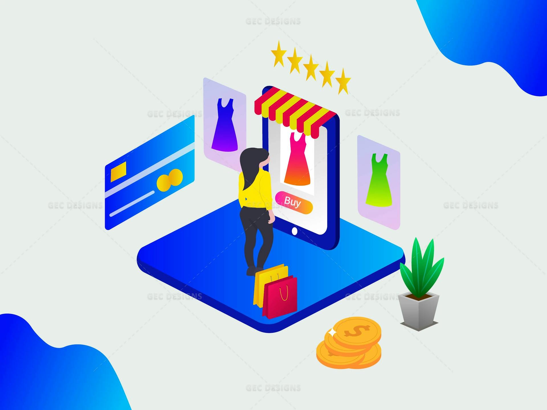 E-commerce Online shop concept vector Illustration