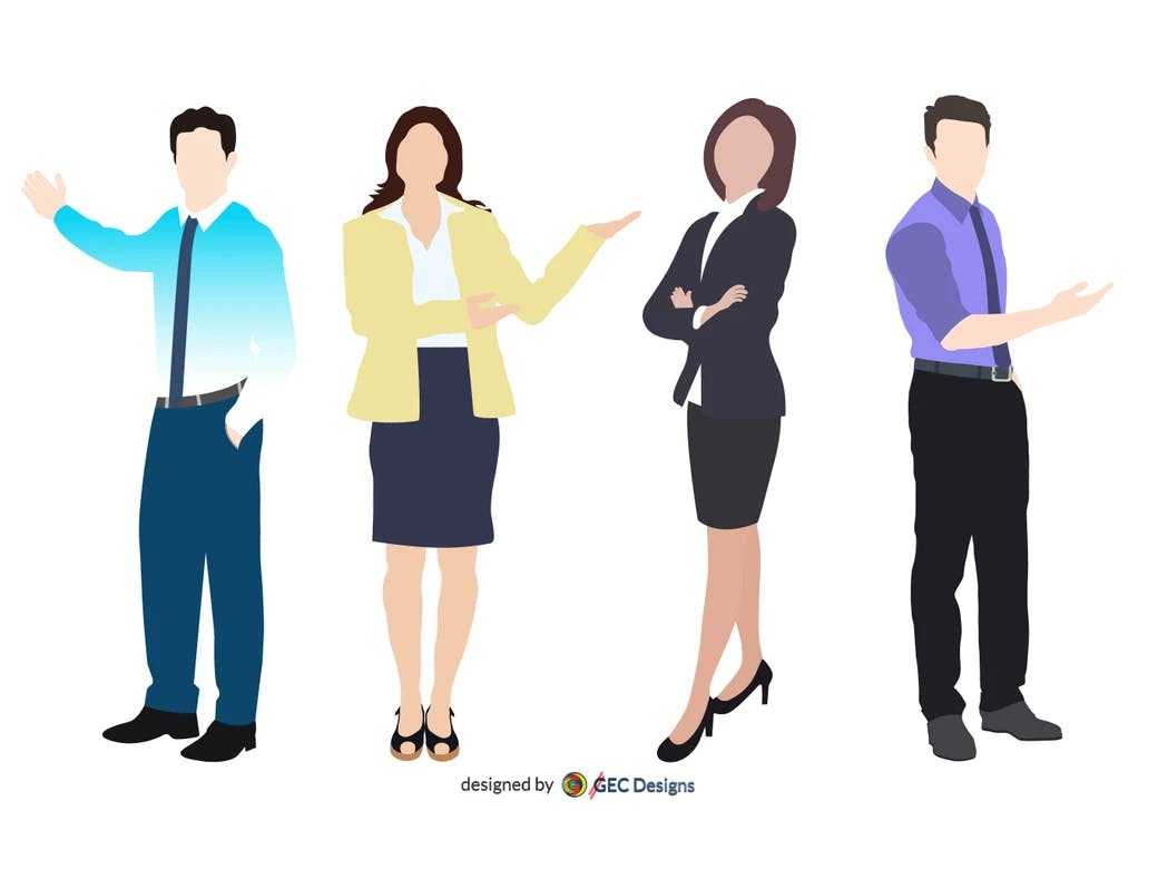 Human character set in business clothing vector image
