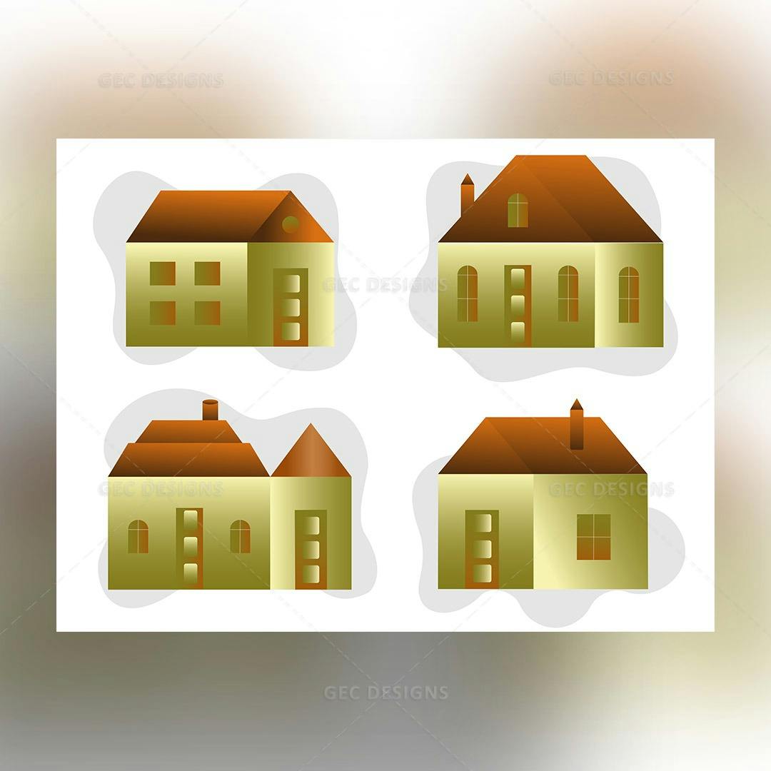 Isometric house illustration bundle one