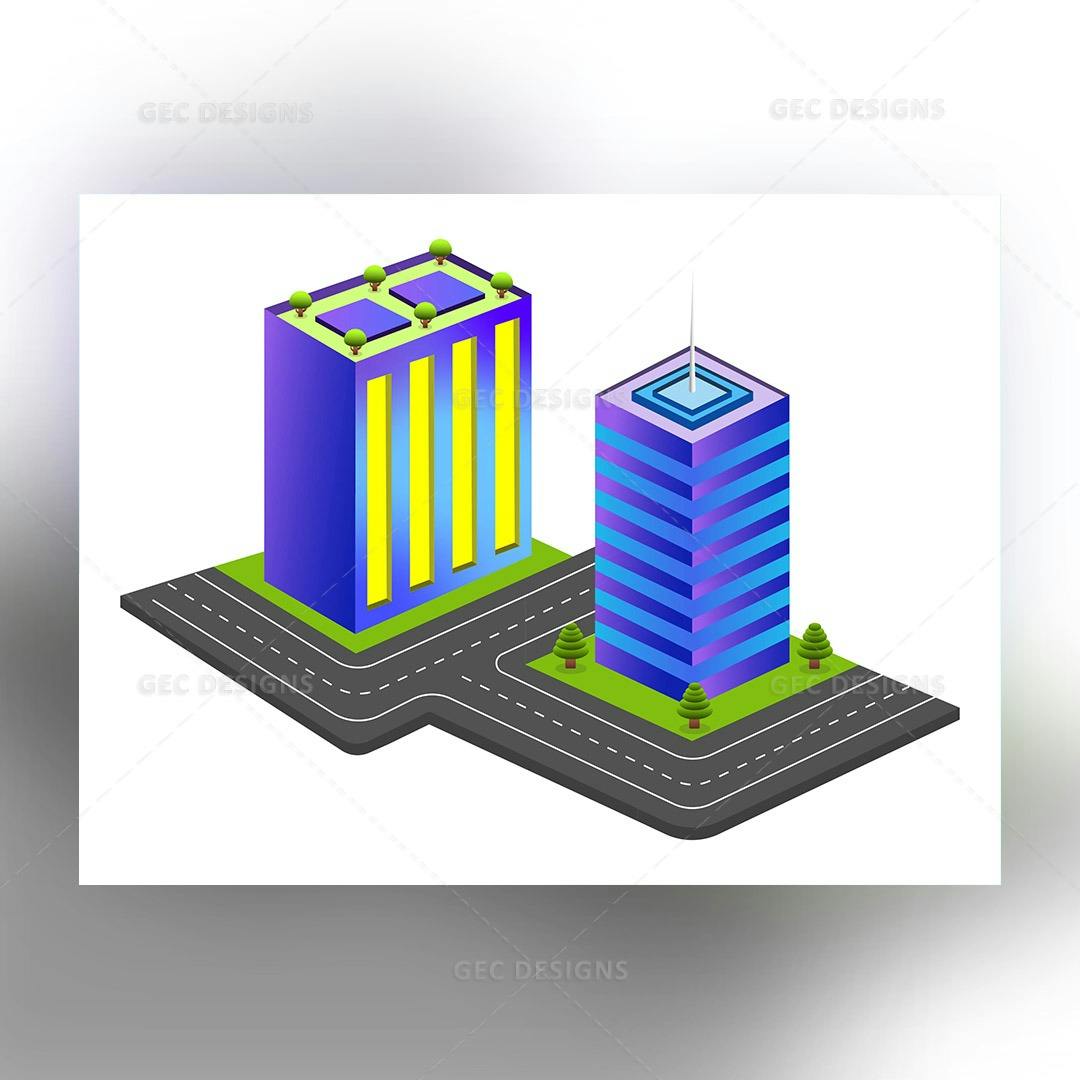 Isometric office building concept